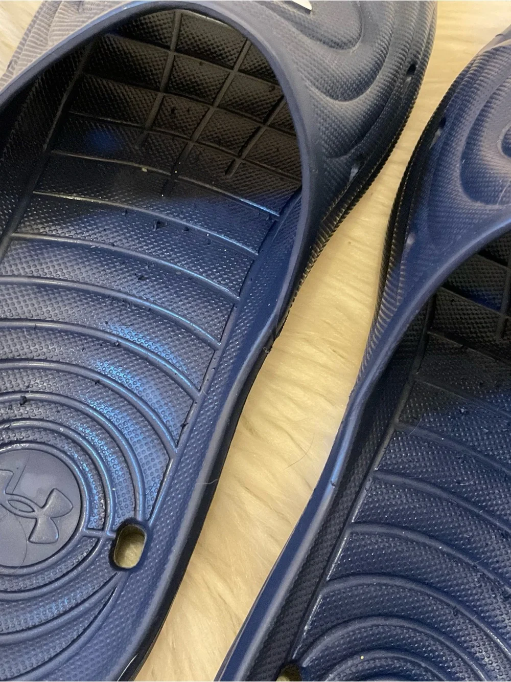 Under Armour Men’s Navy Blue Slides - Size 10